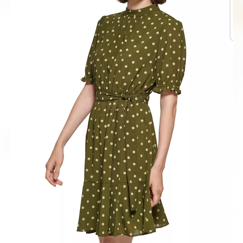 Polka Dot Mock Neck Dress